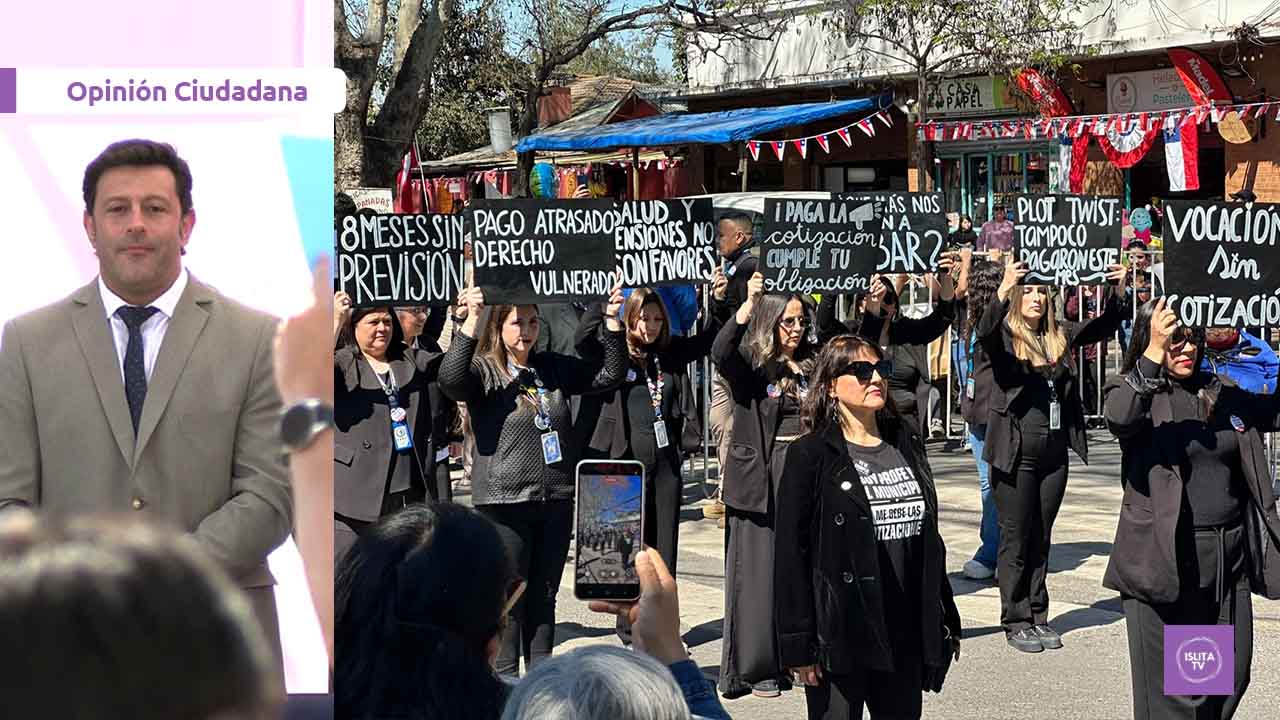 Desfile de Fiestas Patrias en Isla de Maipo estuvo marcado por manifestación de docentes por deuda previsional frente al alcalde Juan Pablo Olave.